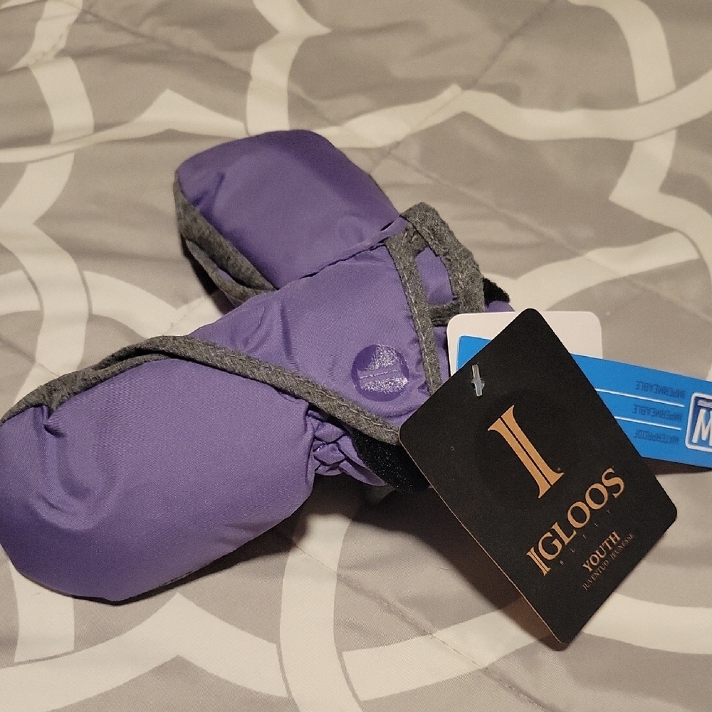 Igloo Purple and Gray Youth Gloves